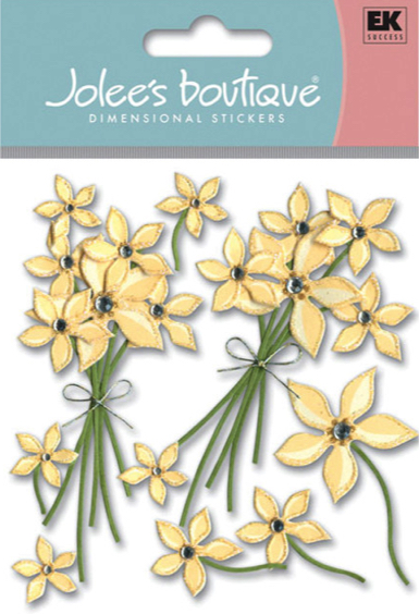 Cream Floral Bunches Jolee's Boutique 3D Scrapbooking Stickers