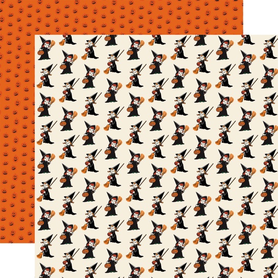 Cute Witches Double Sided 12x12 Scrapbooking Paper