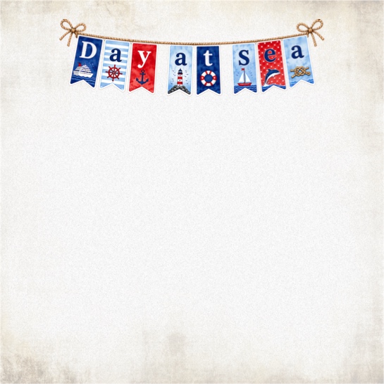 Day at Sea Banner 12x12 Scrapbooking Paper
