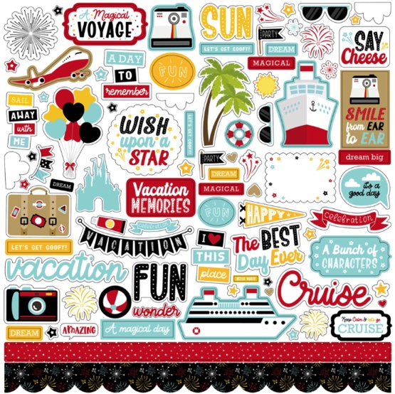 Magical Voyage Element 12x12 Cardstock Scrapbooking Stickers