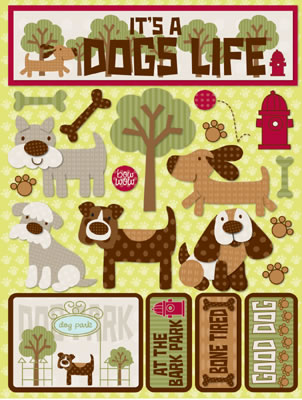 Dogs Life 3D Scrapbooking Stickers