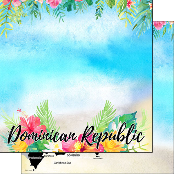 Dominican Republic Getaway 12x12 Double Sided Scrapbooking Paper