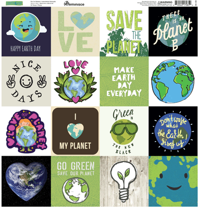 Earth Day 12x12 Cardstock Scrapbooking Stickers