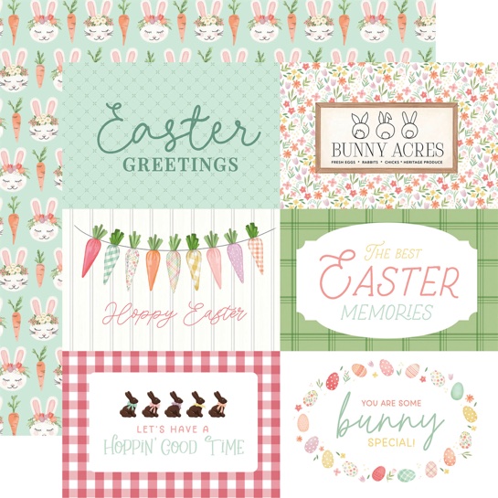 Here Comes Easter 6x4 Journaling Cards 12x12 Double Sided Scrapbooking Paper