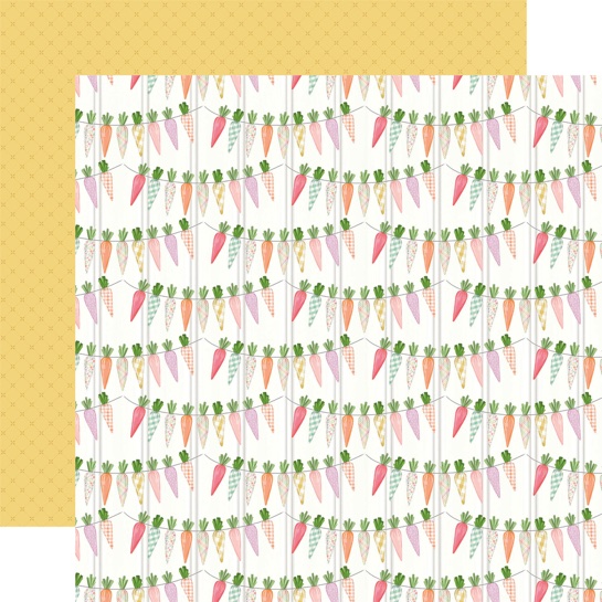 Here Comes Easter Bunting 12x12 Double Sided Scrapbooking Paper