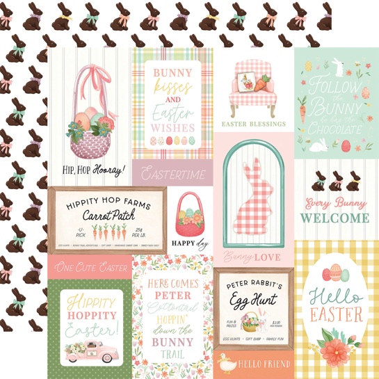 Here Comes Easter Multi Journaling Cards 12x12 Double Sided Scrapbooking Paper