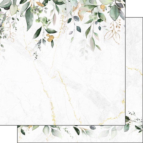 Eucalyptus Border 12x12 Double Sided Scrapbooking Paper