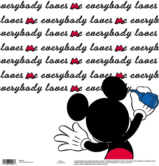 Mickey Everybody Loves Me 12x12 Scrapbooking Paper