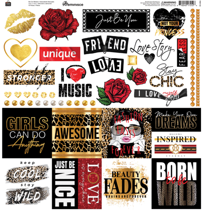 Fashion 12x12 Cardstock Scrapbooking Stickers