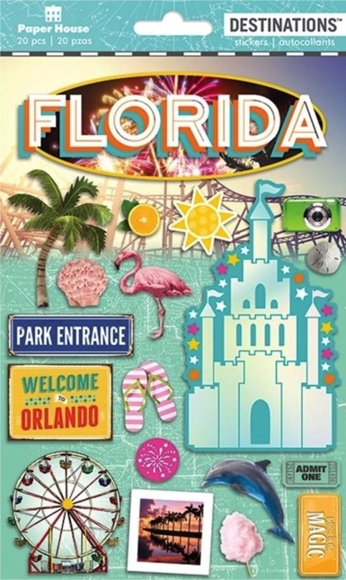 Florida 3D Destinations Scrapbooking Stickers