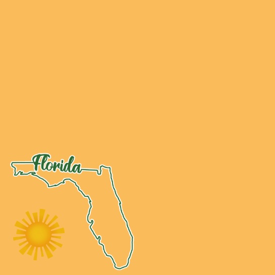 Florida State Shape 12x12 Scrapbooking Paper
