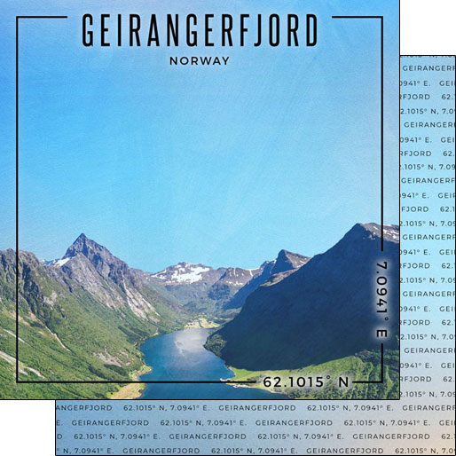 Geirangerfjord 12x12 Double Sided Scrapbooking Paper