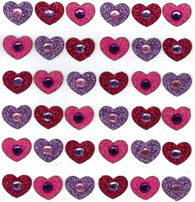 Gem Glittery Heart Repeats Jolee's Boutique 3D Scrapbooking Stickers