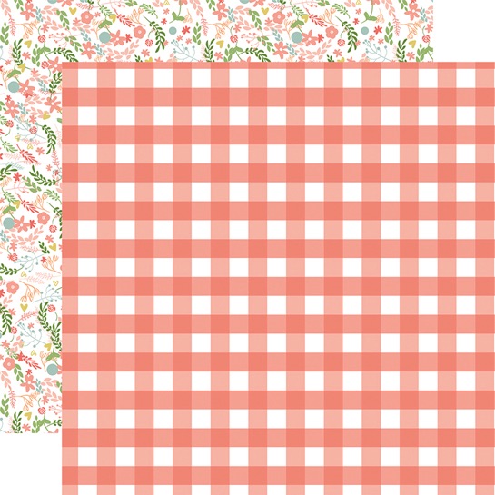 Girl Gingham 12x12 Double Sided Scrapbooking Paper