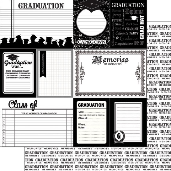 Graduation Day Journal 12x12 Double Sided Scrapbooking Paper