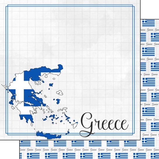 Greece 12x12 Double Sided Scrapbooking Paper