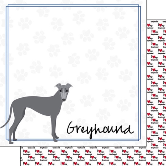 Greyhound 12x12 Double Sided Scrapbooking Paper