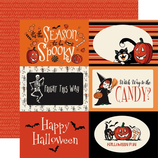 Halloween Fun 6x4 Journal Cards Double Sided 12x12 Scrapbooking Paper