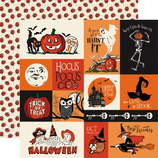 Halloween Fun Multi Journaling Cards Double Sided 12x12 Scrapbooking Paper
