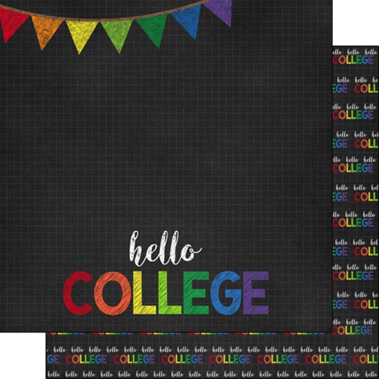 Hello College 12x12 Double Sided Scrapbooking Paper