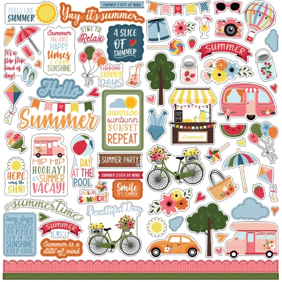 Here Comes the Sun 12x12 Cardstock Scrapbooking Stickers and Borders