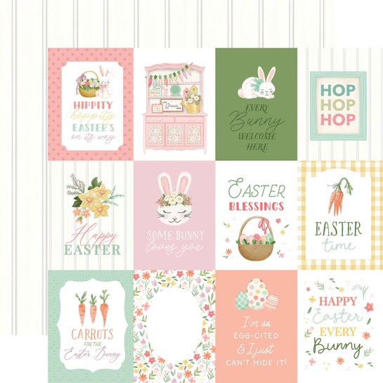 Here Comes Easter 3x4 Journaling Cards 12x12 Double Sided Scrapbooking Paper