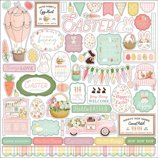 Here Comes Easter 12x12 Cardstock Scrapbooking Stickers