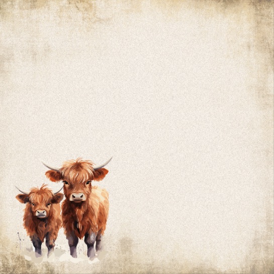 Highland Cows 12x12 Scrapbooking Paper