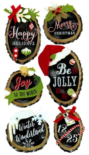 Holiday Wood Signs Jolee's Boutique 3D Large Scrapbooking Stickers