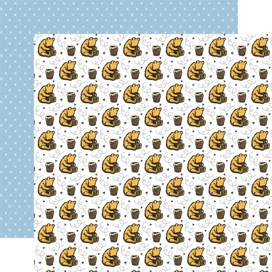 Honey and Pooh Bear 12x12 Double Sided Scrapbooking Paper