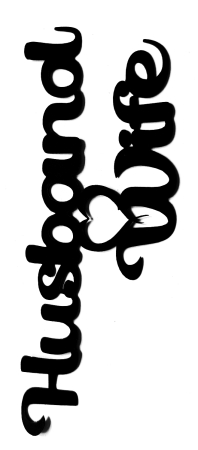 Husband Wife Scrapbooking Laser Cut Title with Heart