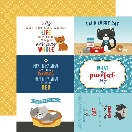 I Love My Cat 4x6 Journaling Cards 12x12 Double Sided Scrapbooking Paper