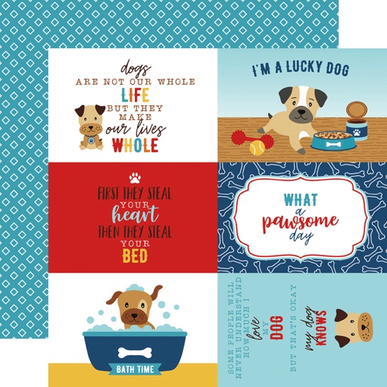 I Love My Dog Journaling Cards 12x12 Double Sided Scrapbooking Paper