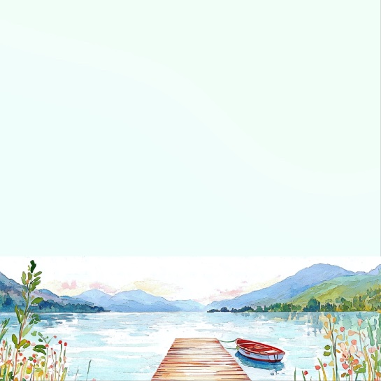 Lake Sketch 12x12 Scrapbooking Paper