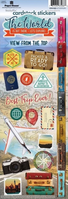 Lets Explore the World Cardstock Scrapbooking Stickers