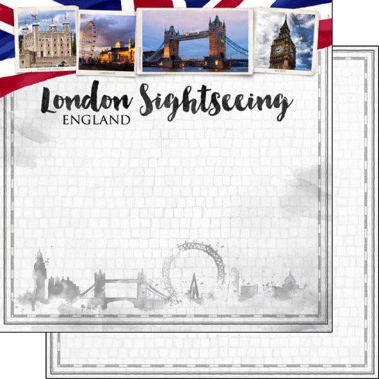London Sightseeing 12x12 Double Sided Scrapbooking Paper