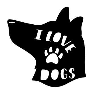 I Love Dogs Scrapbooking Laser Cut Title in Dogs Head