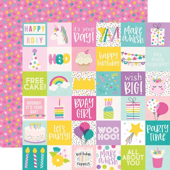 Magical Birthday 2x2 Elements 12x12 Double Sided Scrapbooking Paper