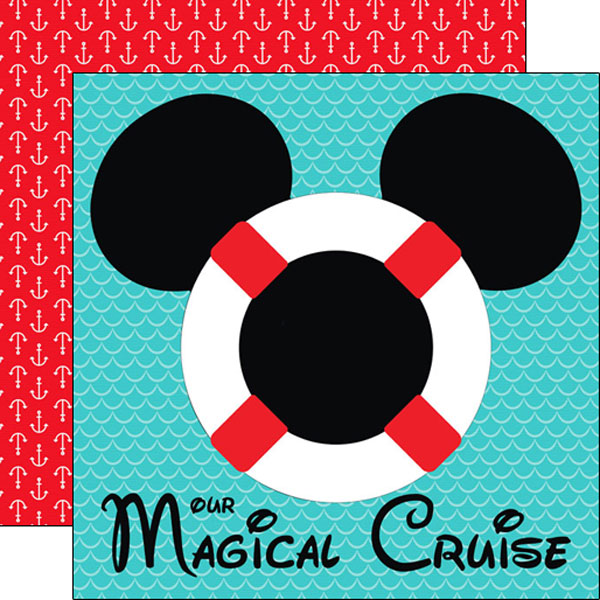 Magical Cruise Life Preserver 12x12 Double Sided Scrapbooking Paper