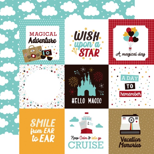 Magical Voyage 4x4 Journaling Cards 12x12 Double Sided Scrapbooking Paper