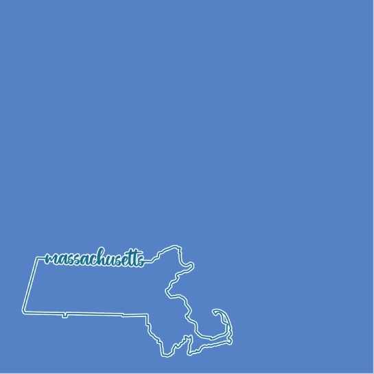 Massachusetts State Shape 12x12 Scrapbooking Paper