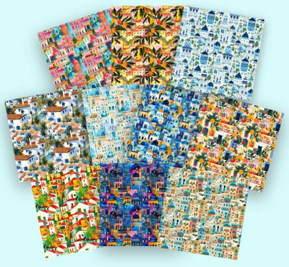 Mediterranean Scrapbooking Paper Set