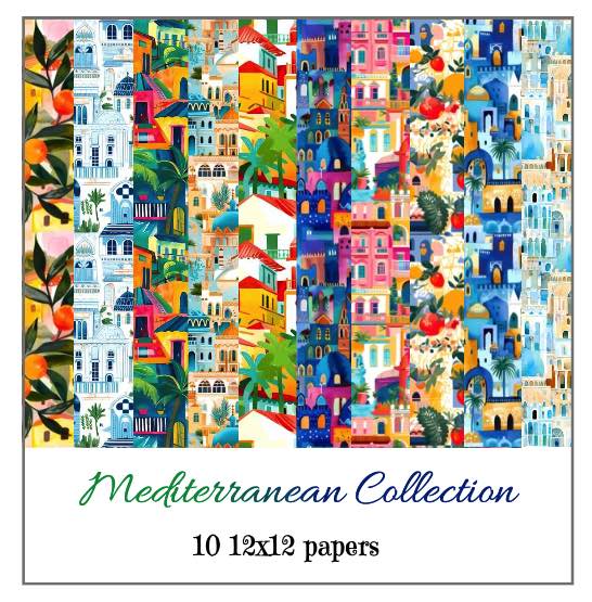 Mediterranean Collection 10 Scrapbooking Papers