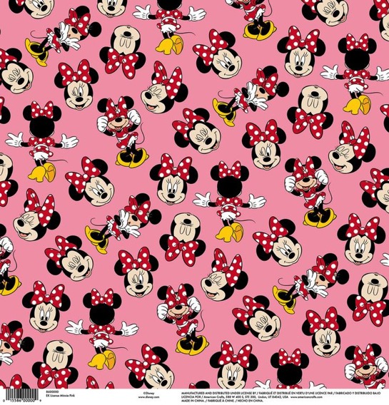 Minnie Mouse Pink 12x12 Scrapbooking Paper
