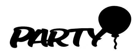 Party Scrapbooking Laser Cut Title with Balloon