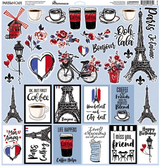 Parisian Cafe 12x12 Cardstock Scrapbooking Stickers