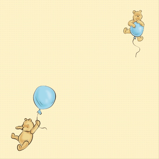 Winnie the Pooh Blue Balloons 12x12 Scrapbooking Paper