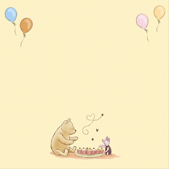 Pooh and Piglets Cupcakes 12x12 Scrapbooking Paper