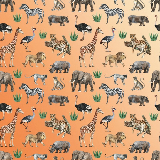 Safari Animals 12x12 Scrapbooking Paper