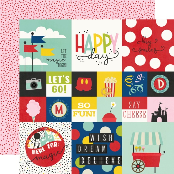 Say Cheese Magic 2x2 and 4x4 Elements 12x12 Double Sided Scrapbooking Paper